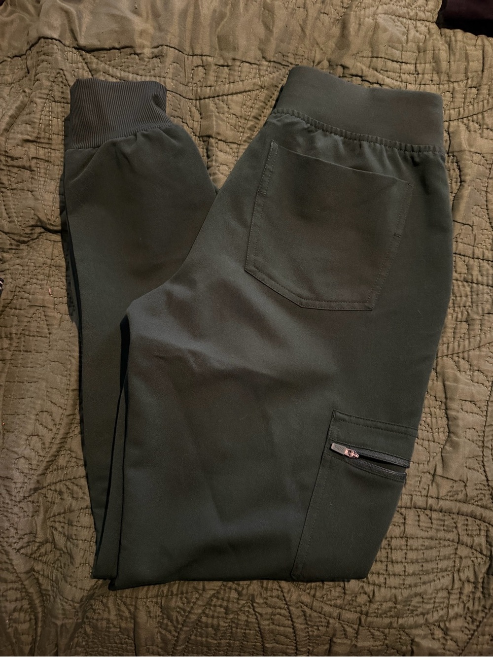 Figs British racing green high waisted Zamora Jogger Pants